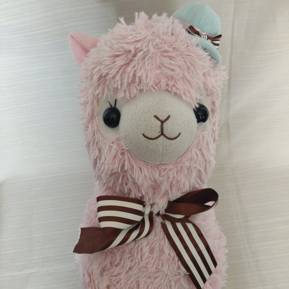 Large Pink Kawaii Bridal Alpacasso Alpaca Soft Plush Stuffed Llama 45cm Tall - Picture 5 of 6